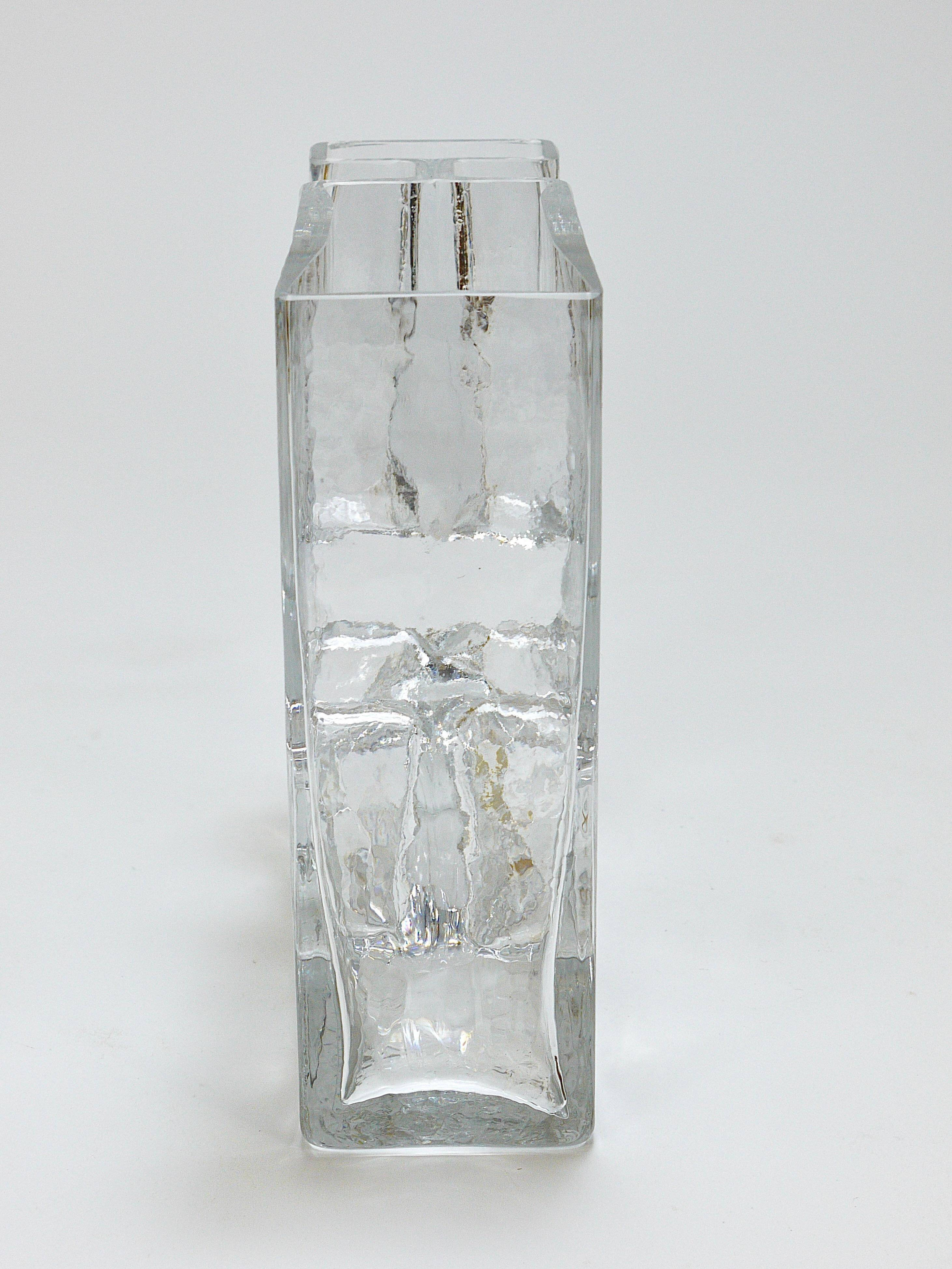 Ice Op Art glass vase by Claus Josef Riedel, Austria, 1970s