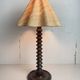 French wood turned table lamp in the style of Charles Dudouyt, 1950s
