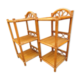 Chevets table de nuit en rotin vintage