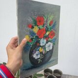 Tableau bouquet de fleurs peinture