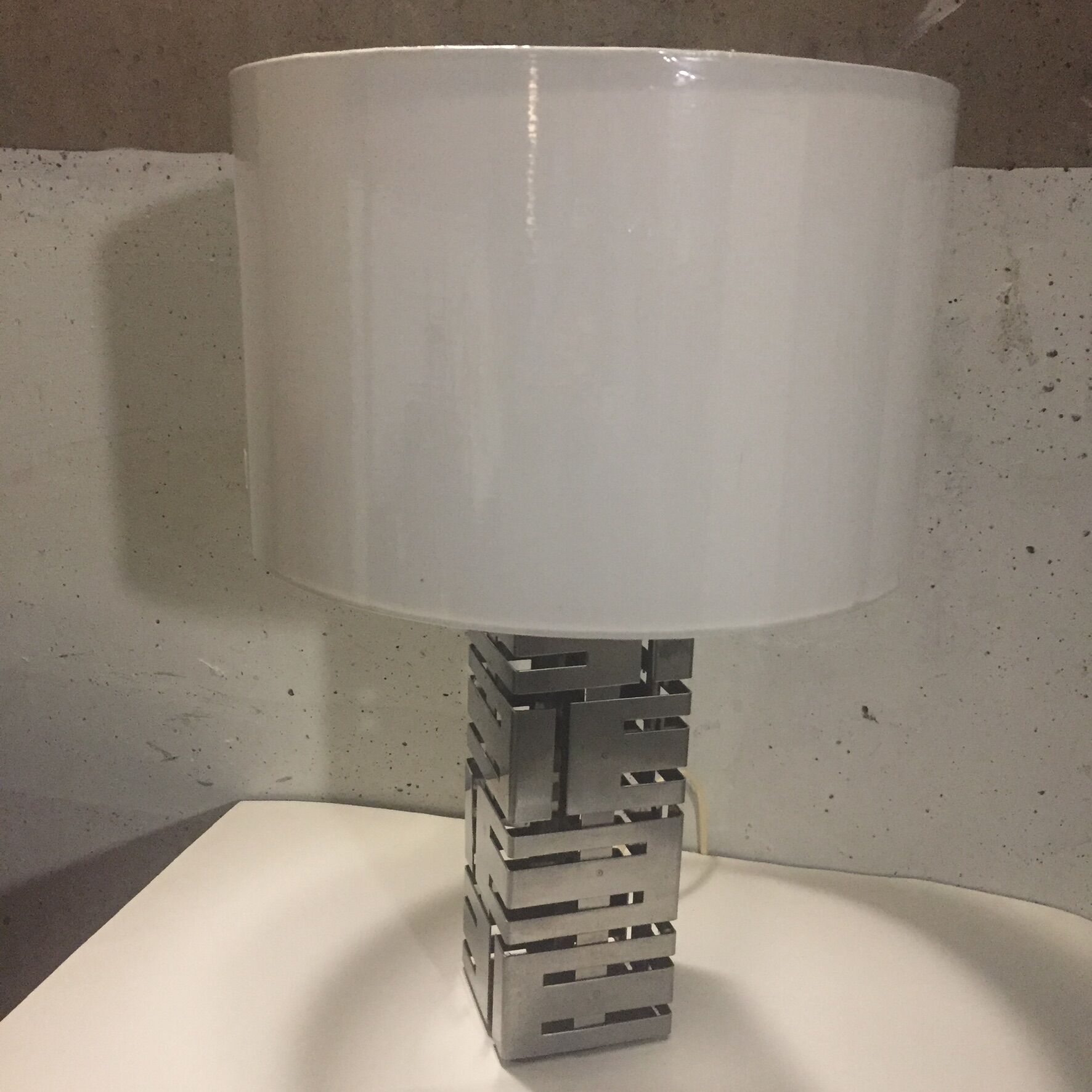 Paire de lampe sculpture acier 1970