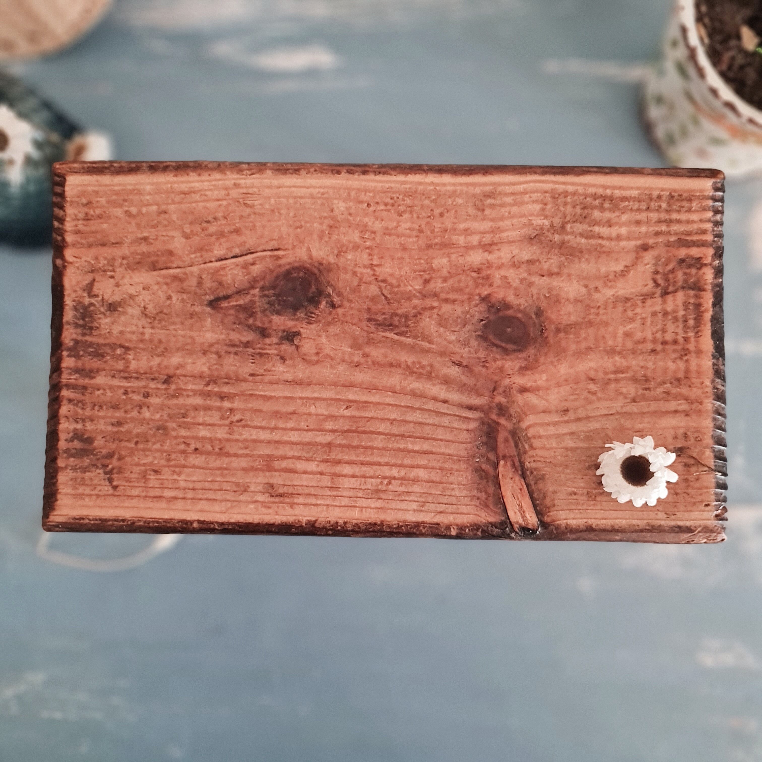 Mini old wooden farmhouse bench