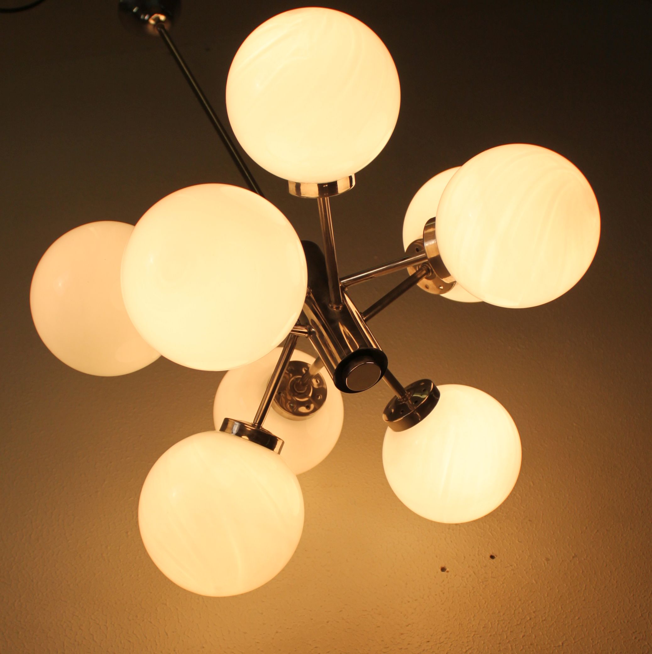 Sputnik chandelier 8 lights, Kaiser Leuchten, Germany, 60's