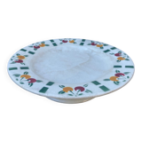 Gien white ceramic compote bowl with fruit patterns