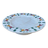 Gien white ceramic compote bowl with fruit patterns