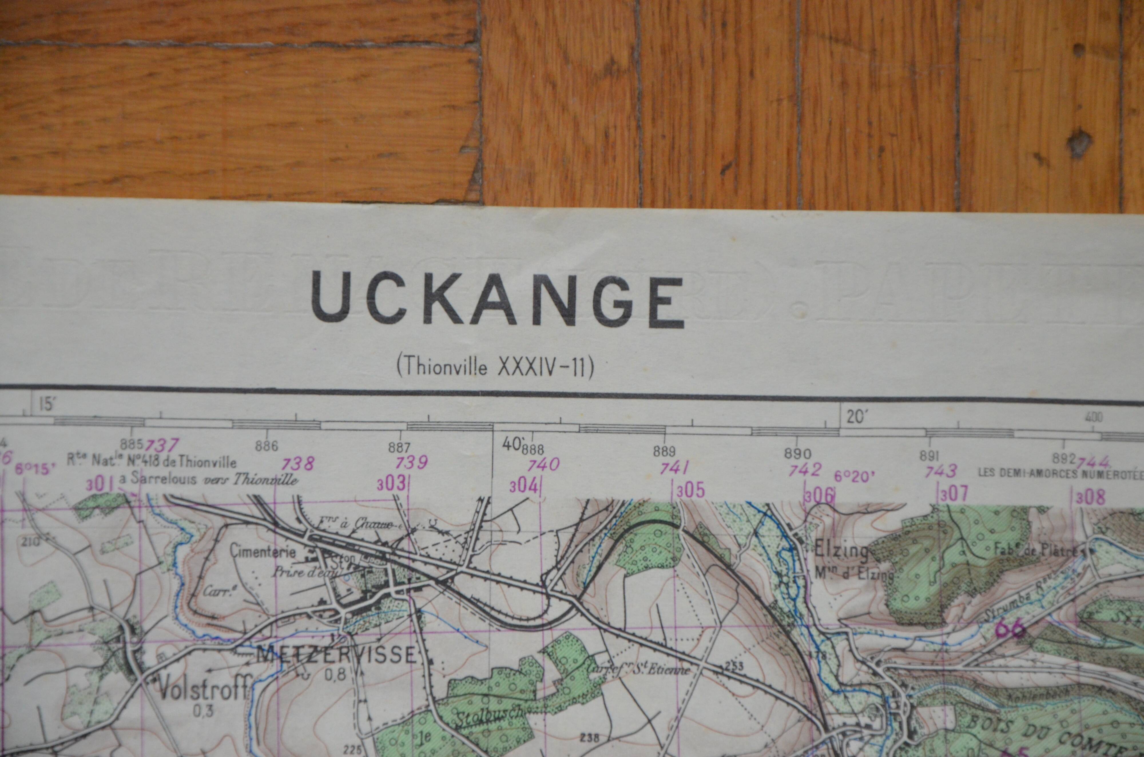 Vintage map of Uckange