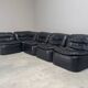 Modular black leather element sofa, 1970s