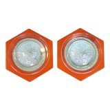 Paire d'appliques hexagone 1970