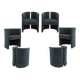 Mid Century Modern Italian Curved Chairs in Blue Velvet, Set of Six