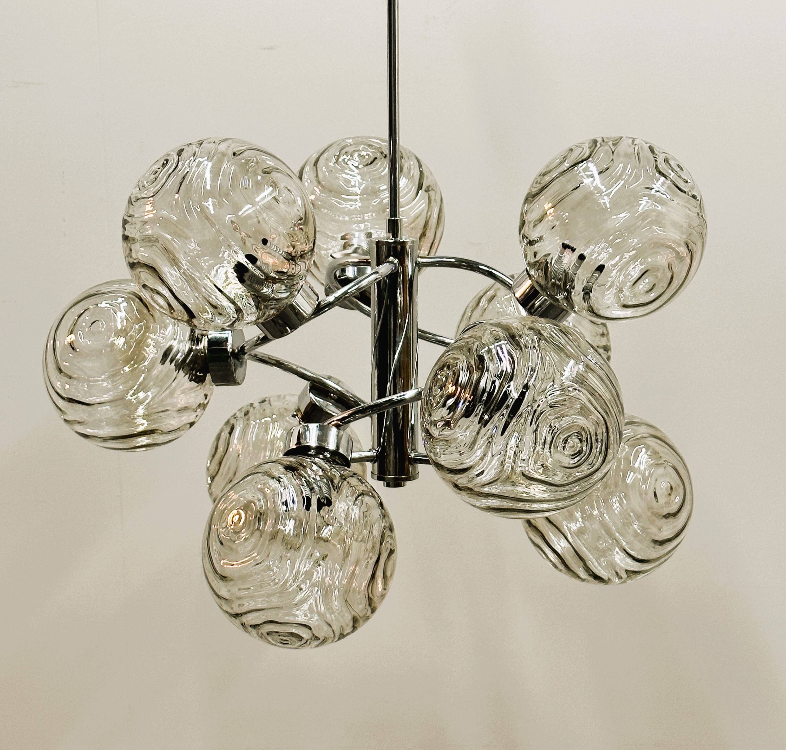 German Space Age Orbital Chandelier by Fischer Leuchten, 1970s. Germany