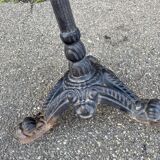 Pedestal table metal & wood garden bistro