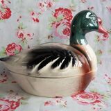 Terrine Michel caugant in duck shape tadorne by belon barbotine zoomorphe