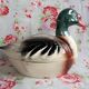 Terrine Michel caugant in duck shape tadorne by belon barbotine zoomorphe