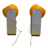 Pair of Space Age eyeball orange lamps by Massive Belgium