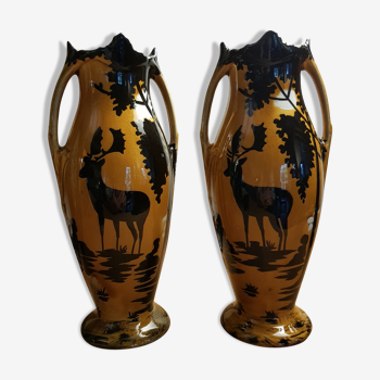 Paire de vases orchies signés et numérotés