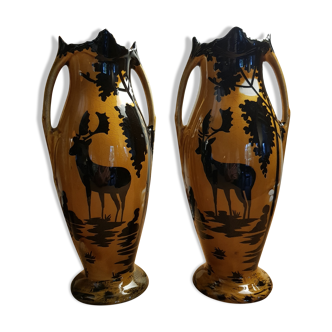 Pair of orchie vases signed and numbered