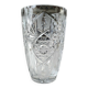 Boho chic vase in cut bohemian crystal. starry/crossions/foliage patterns. 20 x 12 cm