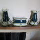 Lot de 3 vases art déco en barbotine
