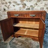 French Art Deco walnut sideboard with marble top (1920s)