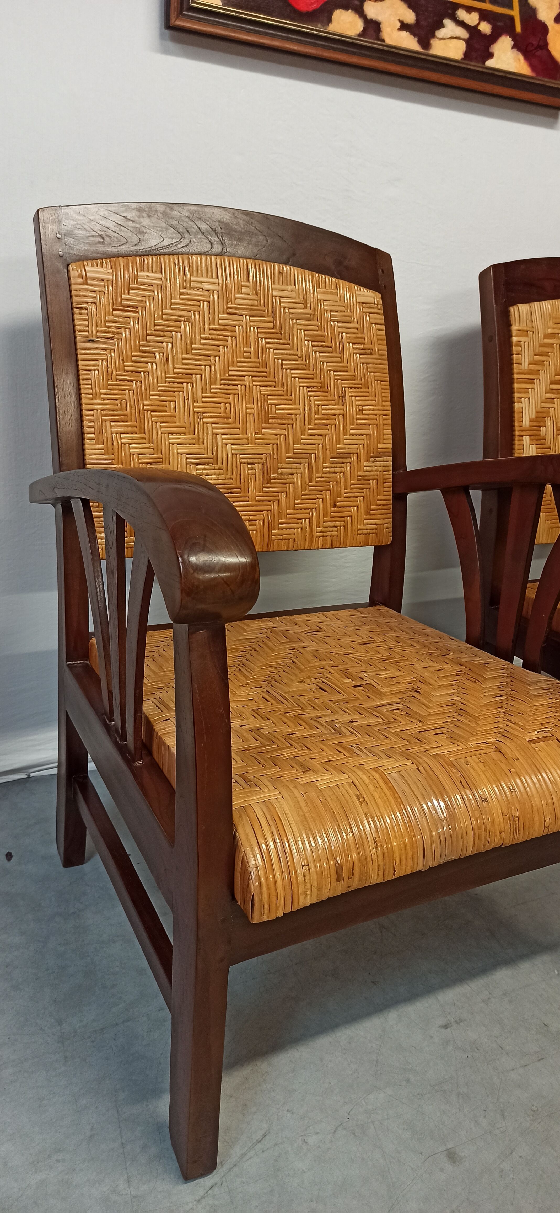 Pair of colonial style armchairs