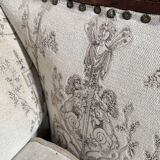 Mahogany wood/fabric bench circa 1900