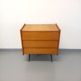 Wooden and black metal chest of drawers from the 50/60s