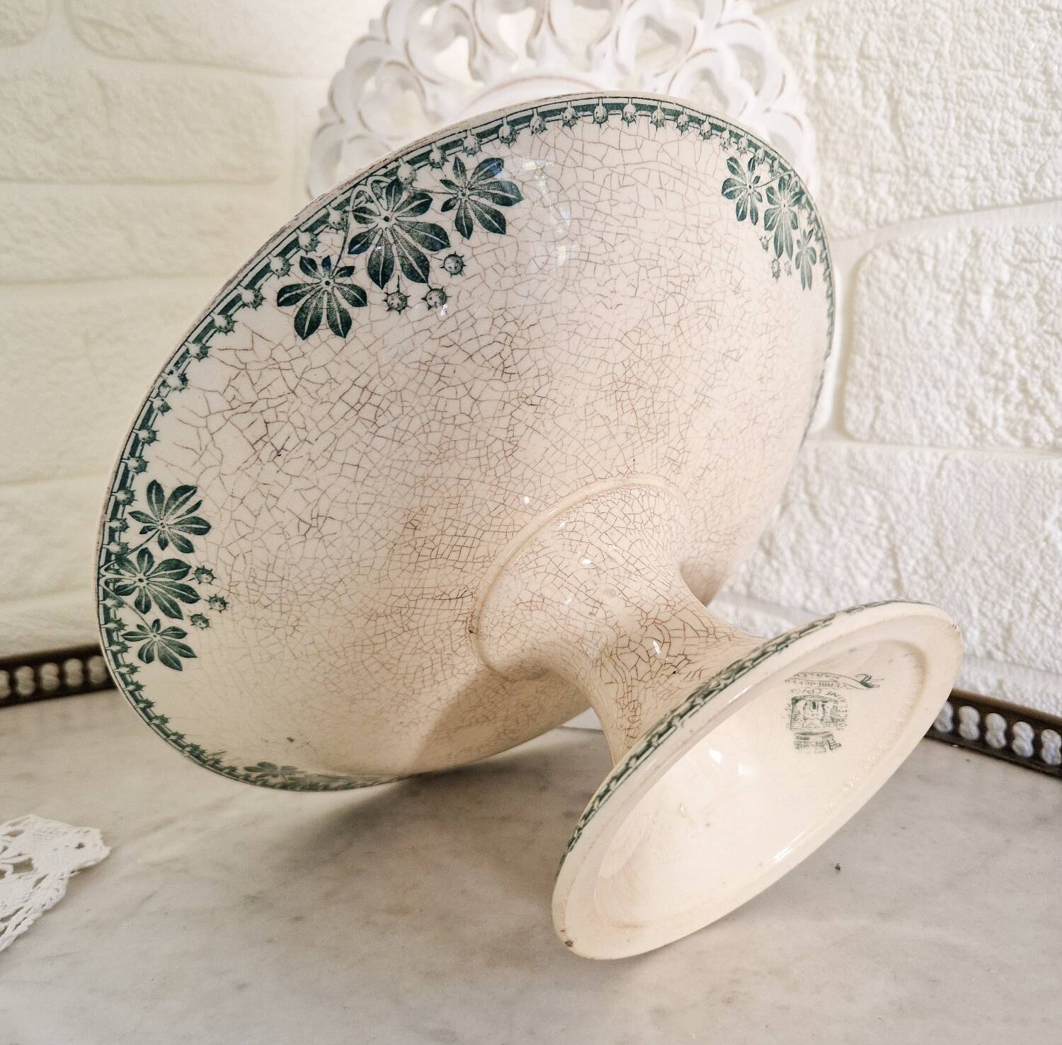 Vintage Terre de Fer compote bowl, Harlem model