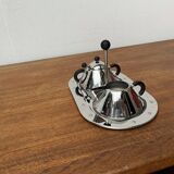 Postmodern Italian plateau for sugar and milk by Michael Graves for Alessi, 1980s, set of 3.