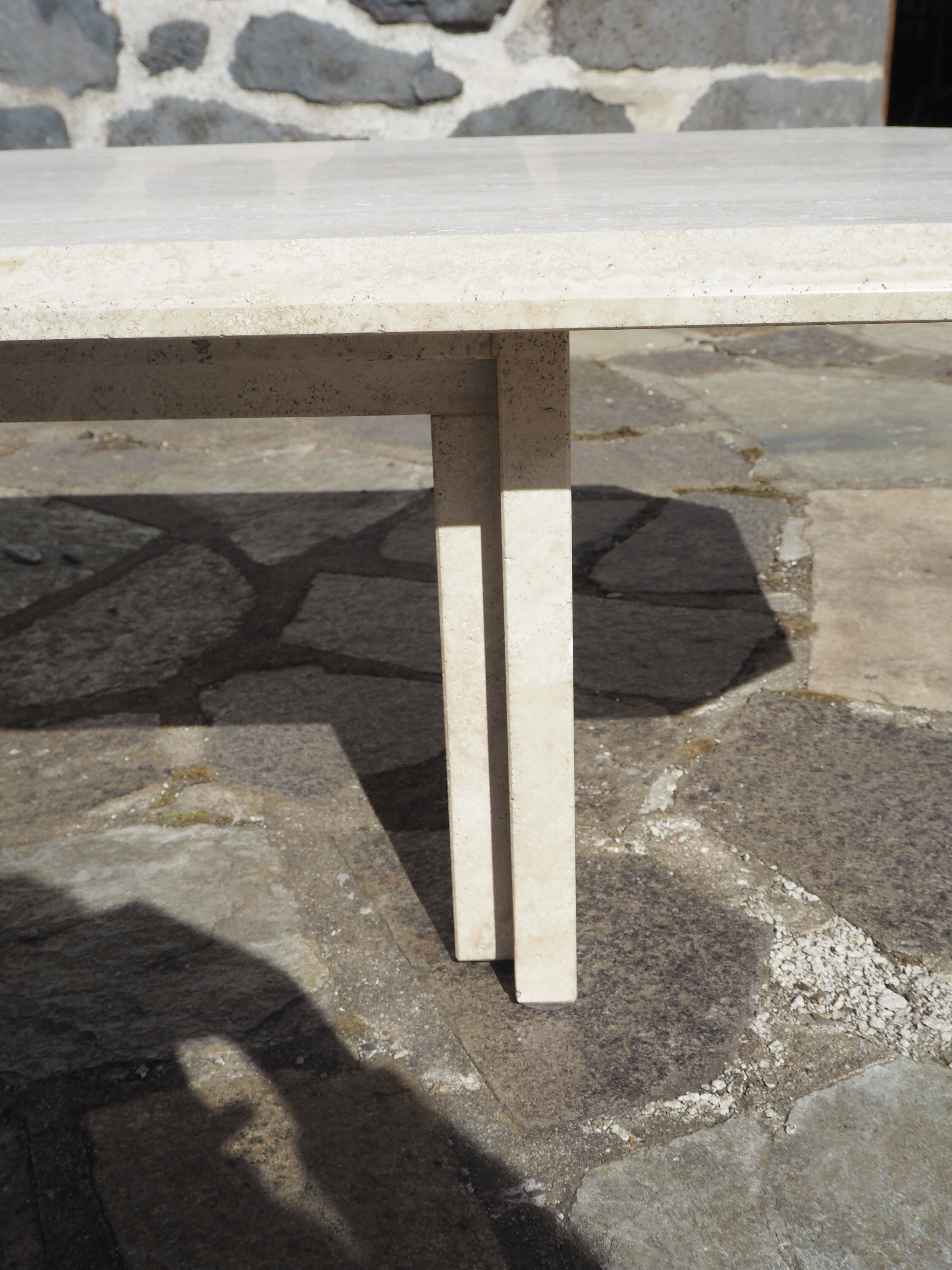 Coffee table in travertine