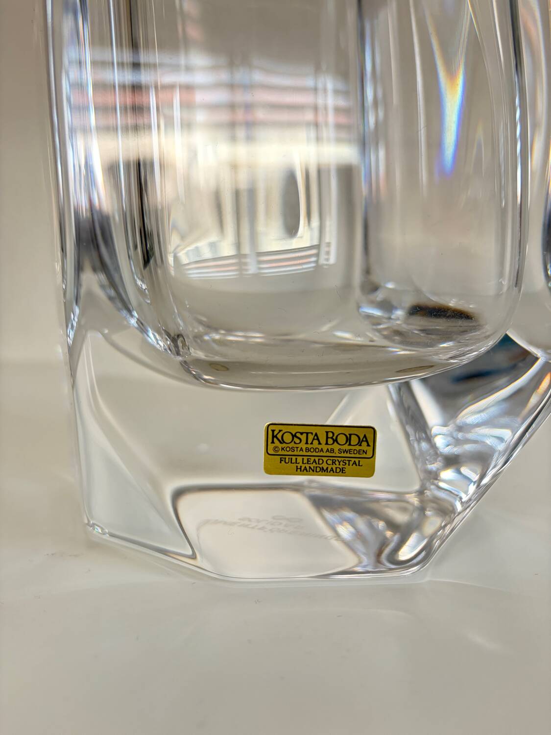 Solid crystal vase Kosta Boda, Sigurd Persson, signed and numbered.