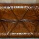 Vintage hand-dyed leather canapé, mid-century style.