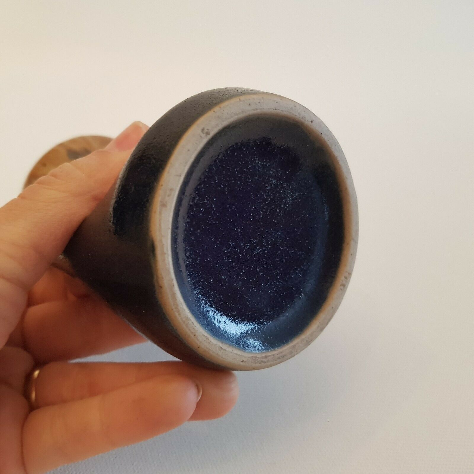 Denbac art deco enamelled ceramic sandstone vase