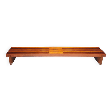 Large solid teak bench design 1970