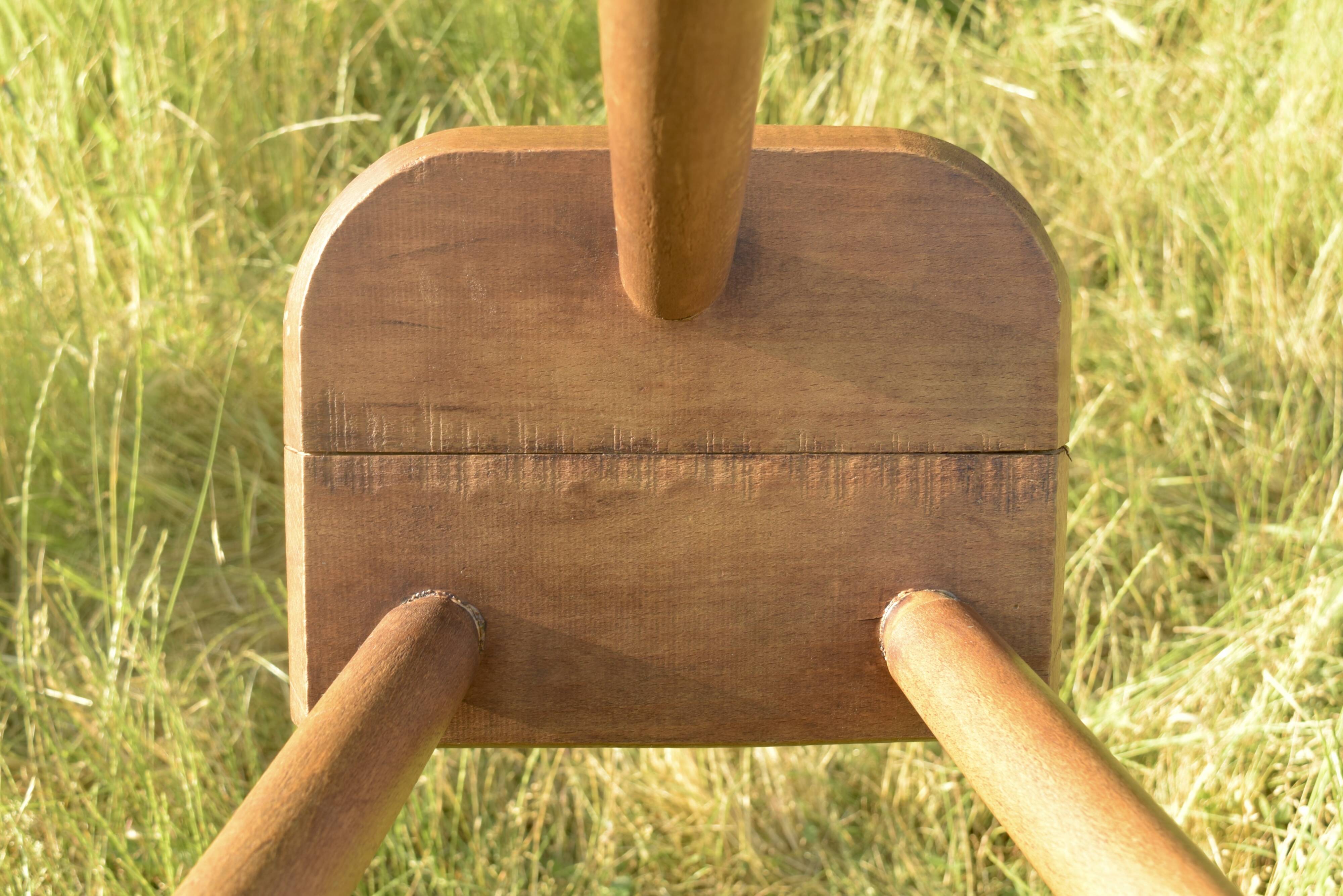Antique tripod farm stool - wooden milking stool