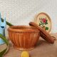 Round box with bamboo lid - vintage
