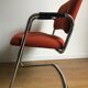 Fauteuil vintage de bureau piètement luge en laine orange par steelcase strafor