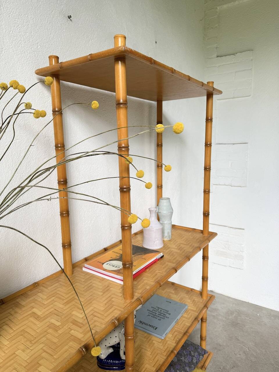 Large rattan shelf 1960