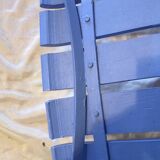Pair of ultramarine blue garden or patio armchairs