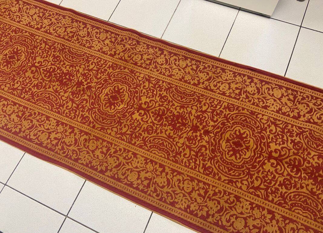 Antique Embroidered Hallway Entryway Rug Indoor Cotton