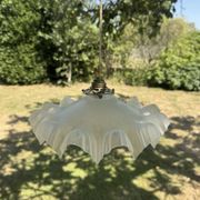 Vintage lampshade lace pleated transparent glass claw