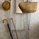 Vintage aluminum wall coat rack.