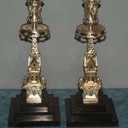 Rare pair of 19th century bronze candlesticks