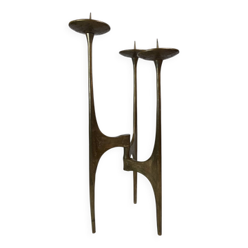 Brutalist floor candle holder by Michael Harjes, Germany, 1960.