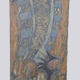 JEHAN - Painted Carved Panel with DRAKKAR Motif