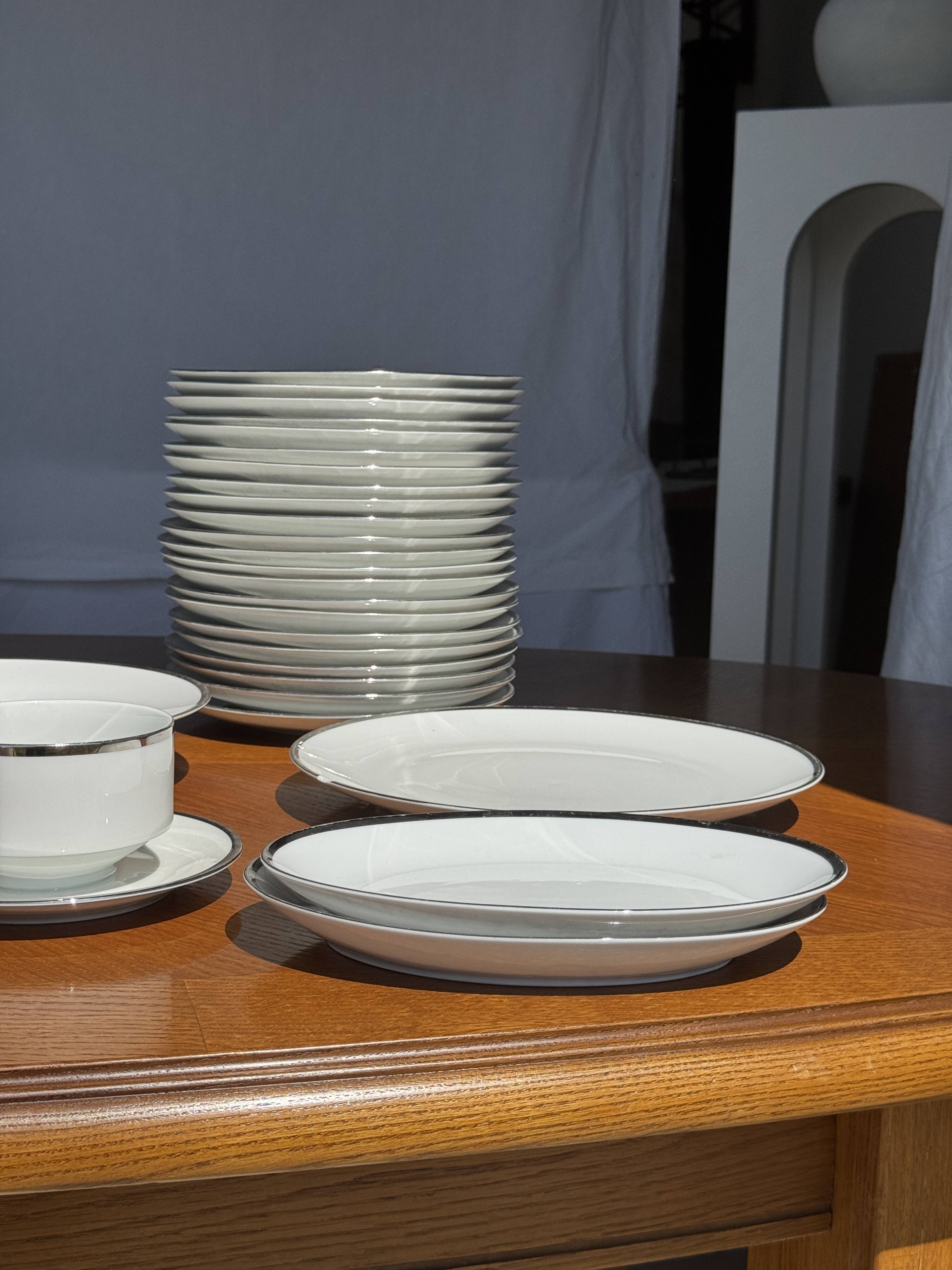 German porcelain service Winterling Marktleuthen Bavaria white