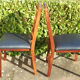 Folding chair in wood and leather, set of 4