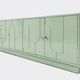 Buffet vintage des années 1970, vert pastel, relief, finition brillante, chrome