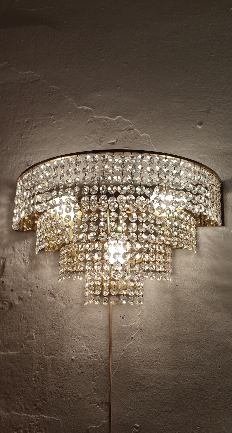 Appliques murales en cristal France années 1970