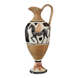 Enzo CUCCHI, earthenware jug with a painted decoration of a winged horse.