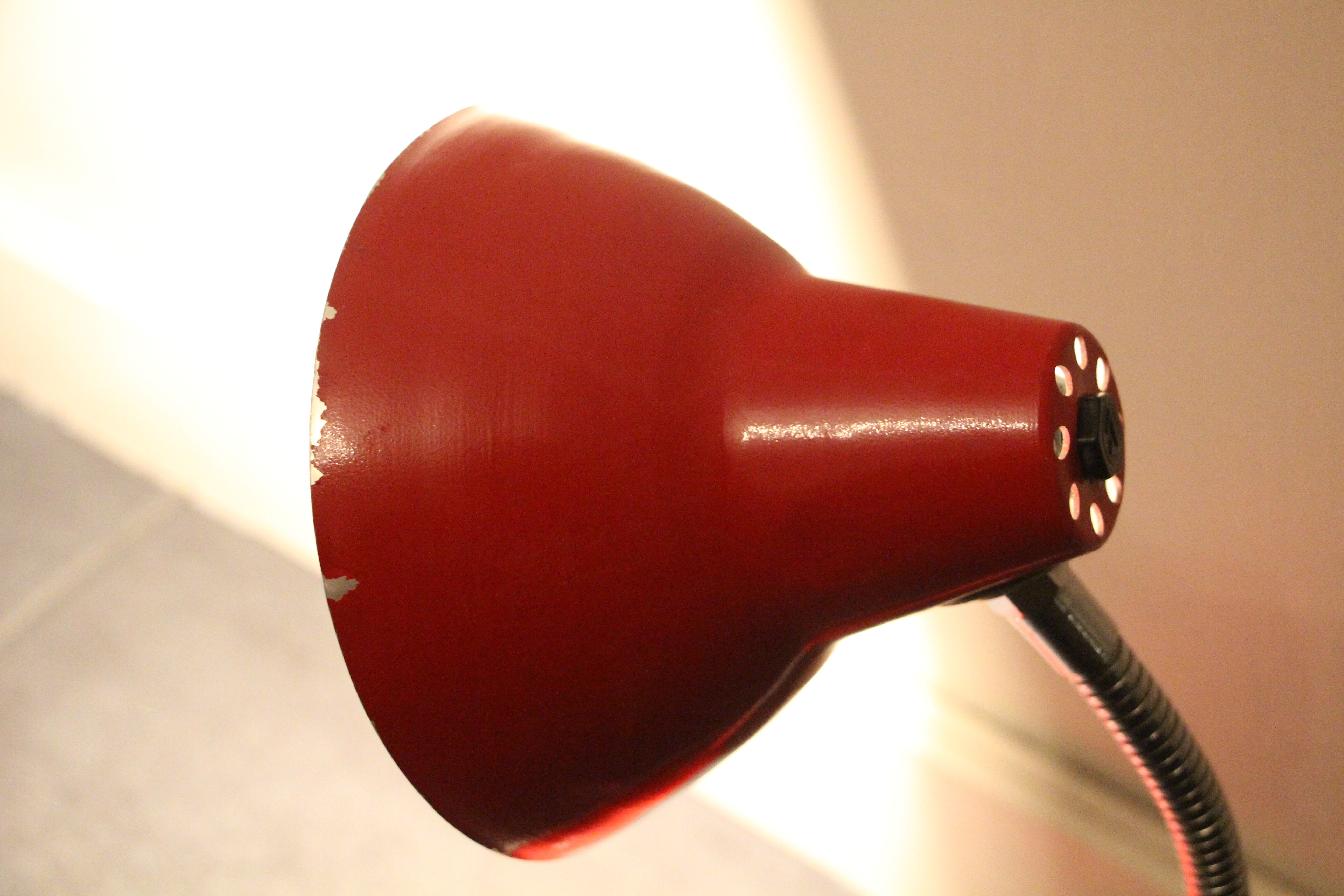 Aluminor desk lamp red 70's